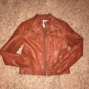 Brown leather jacket